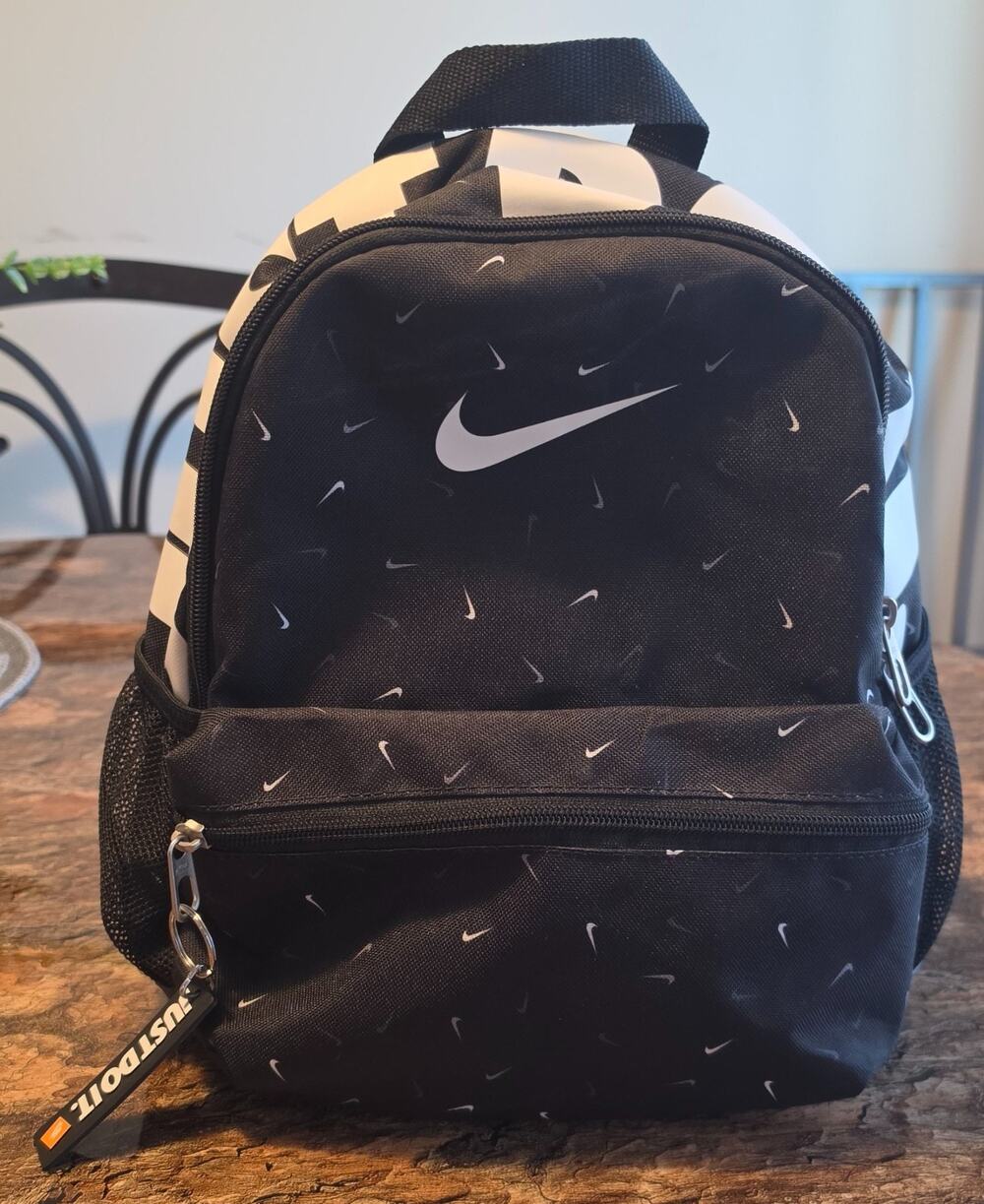 Nike Brasilia JDI Mini Backpack Black White Swoosh Just Do It Bag